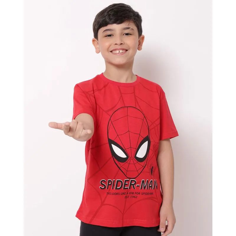 Camiseta Infantil Algodão Marvel Homem Aranha Manga Curta Vermelha 8