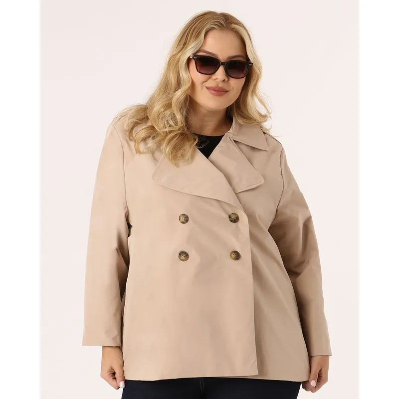 Casaco Plus Size Feminino Trench Coat Bege G1