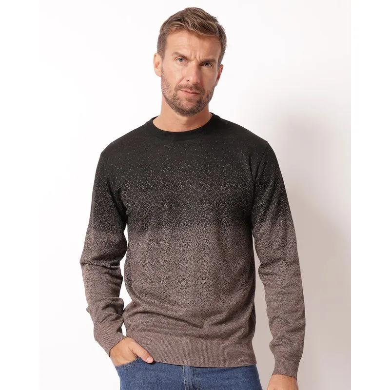 Suéter Masculino Tricô Degradê Marrom GG
