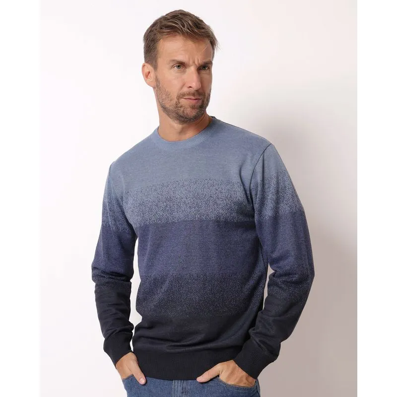 Suéter Masculino Tricô Degradê Azul P