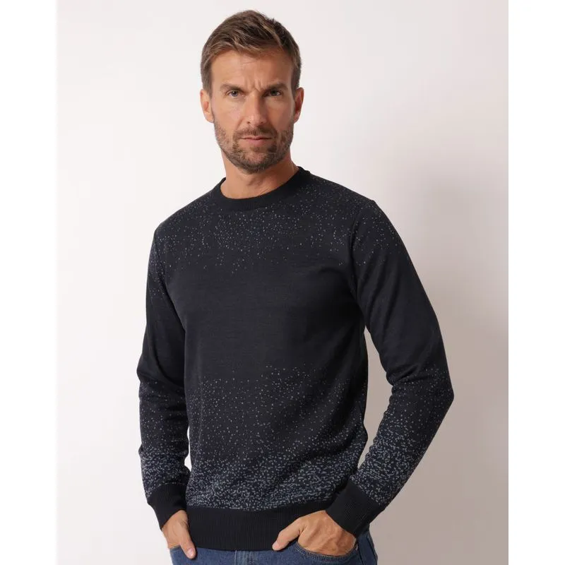 Suéter Masculino Tricô Degradê Marinho P