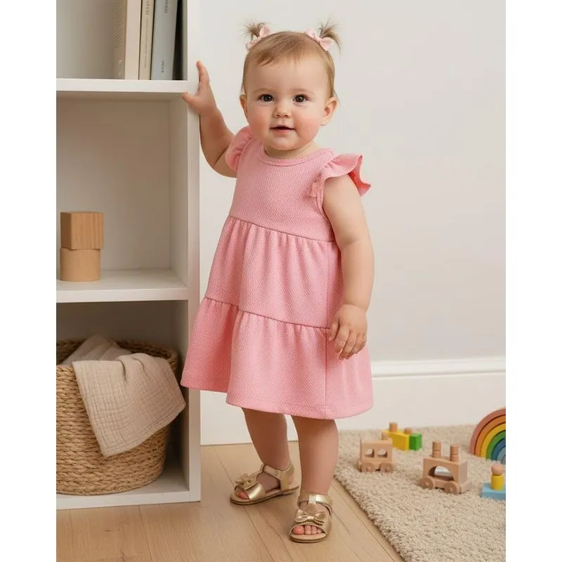 Vestido Bebê Três Marias Algodão Texturizado Rosa G