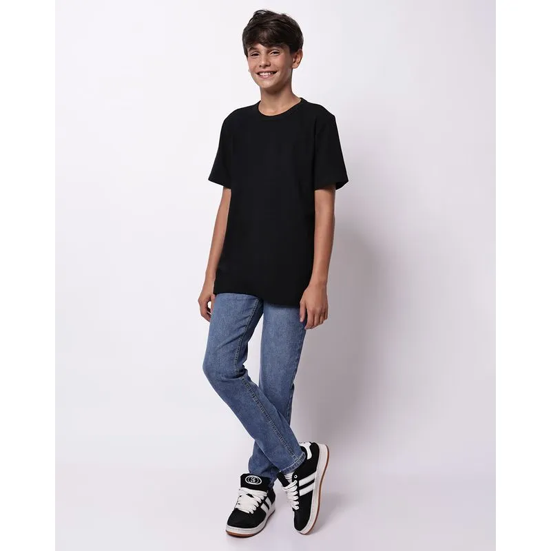 Calça Jeans Juvenil Slim Reta Azul 14