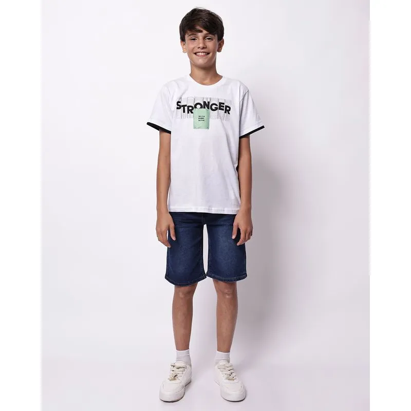 Bermuda Jeans Juvenil Azul 12