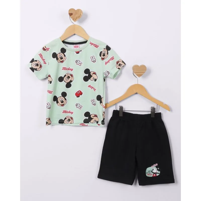Conjunto Bebê Mickey Disney Verde e Preto 2