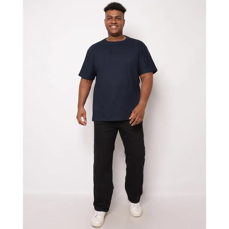 Calça Jeans Plus Size Masculina Reta Básica Preta 54