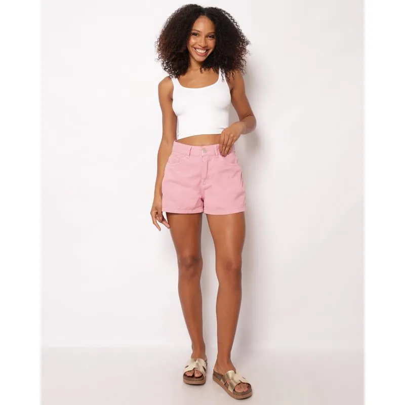 Short Sarja Feminino Mom Rosa 42