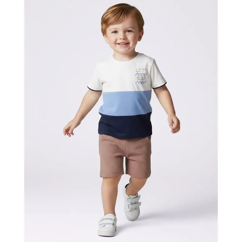 Conjunto Curto Bebê Algodão Estampa Lets Surf Off White 3