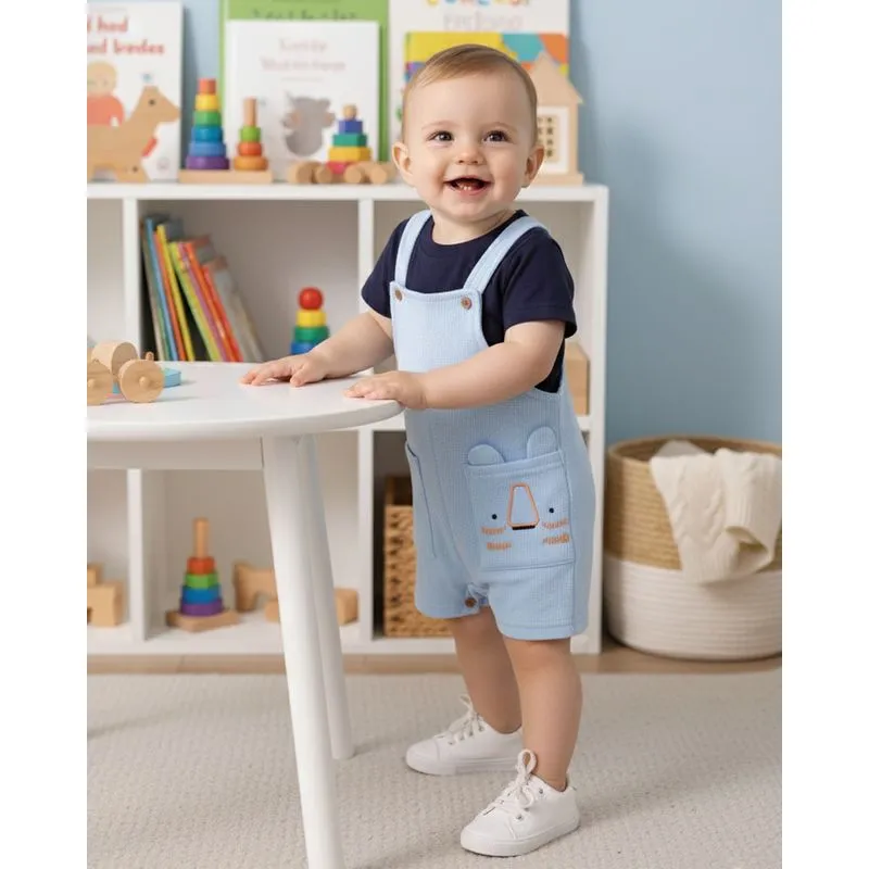 Conjunto Jardineira Bebê com Camiseta Marinho G