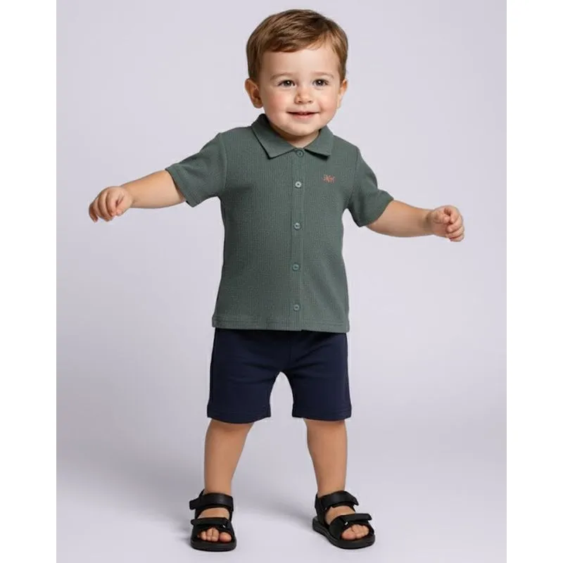 Conjunto Bebê Curto Texturtizado Moletinho Verde 3
