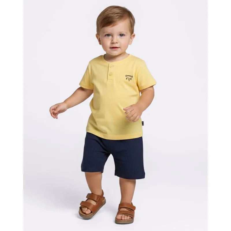 Conjunto Bebê Algodão com Tigre Bordado Amarelo 3