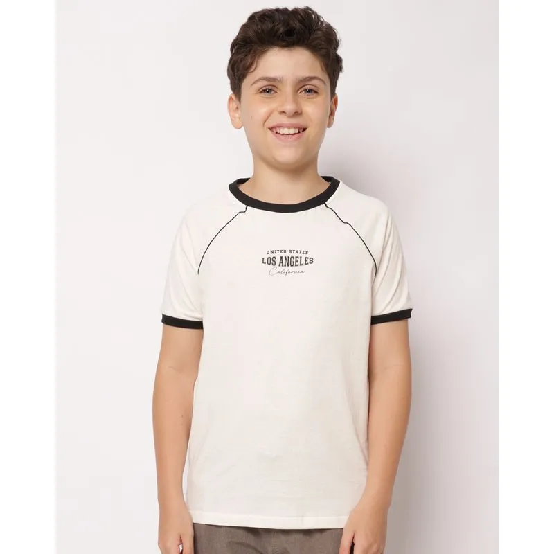 Camiseta Juvenil Algodão Los Angeles Off White 12