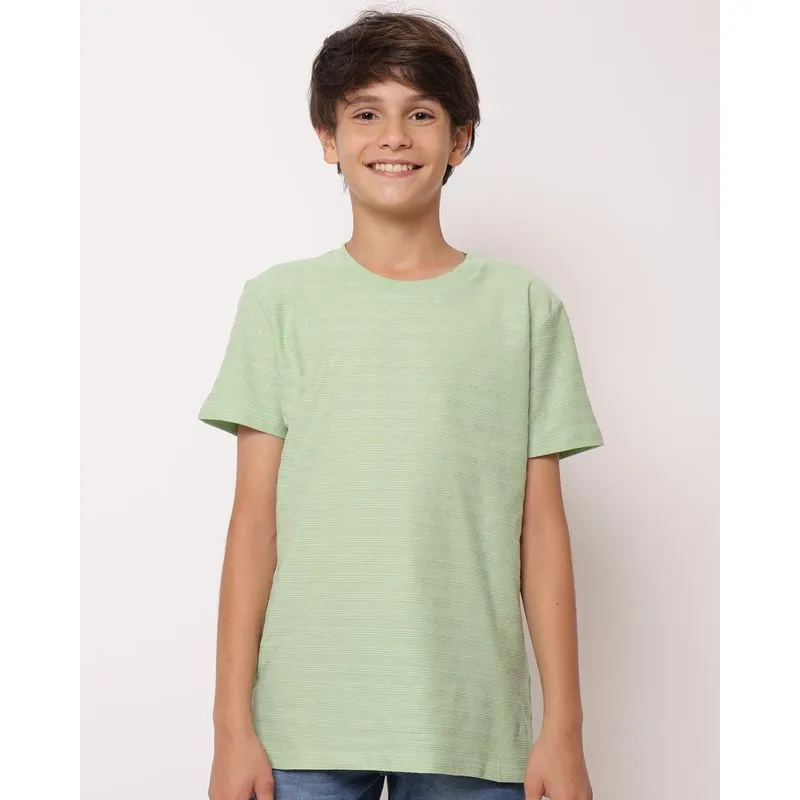 Camiseta Juvenil Algodão Texturizado Manga Curta Verde 12
