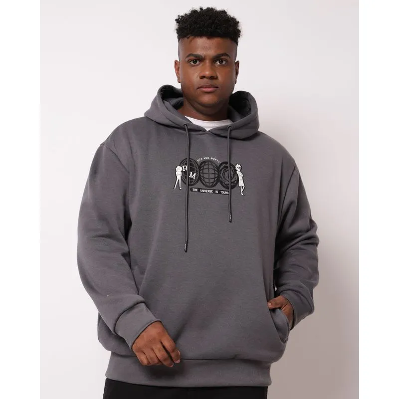 Blusão Moletom Plus Size Masculino Rick and Morty Cinza G1