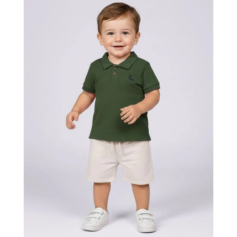 Bermuda Bebê Algodão com Linho Off White 2