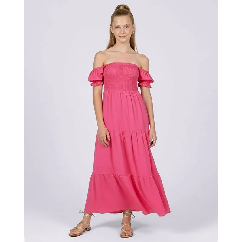 Vestido Juvenil Longo Ciganinha Três Marias com Lastex Rosa 14