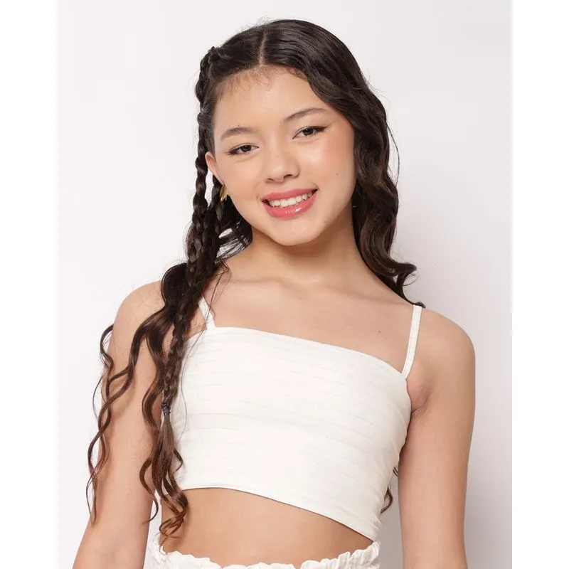 Regata Juvenil Cropped Viscose com Lurex Off White 10