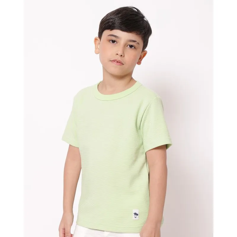 Camiseta Infantil Manga Curta Básica Texturizada Verde 14