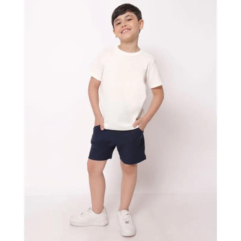 Bermuda Infantil Moletinho Texturizado com Bolsos Marinho 18