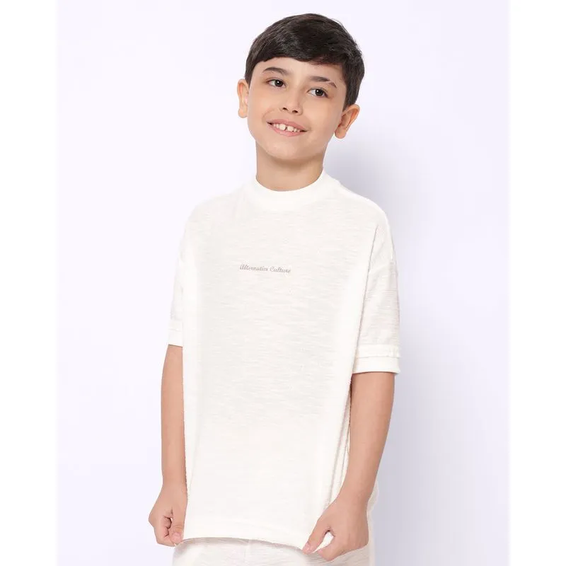 Camiseta Infantil Texturizada com Bordado Off White 6