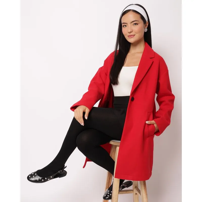 Casaco Feminino Sobretudo Vermelho GG