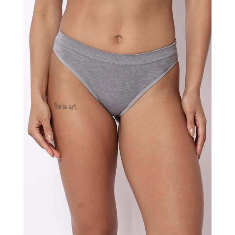 Calcinha Biquini Feminino Lisa Sem Costura Cinza M