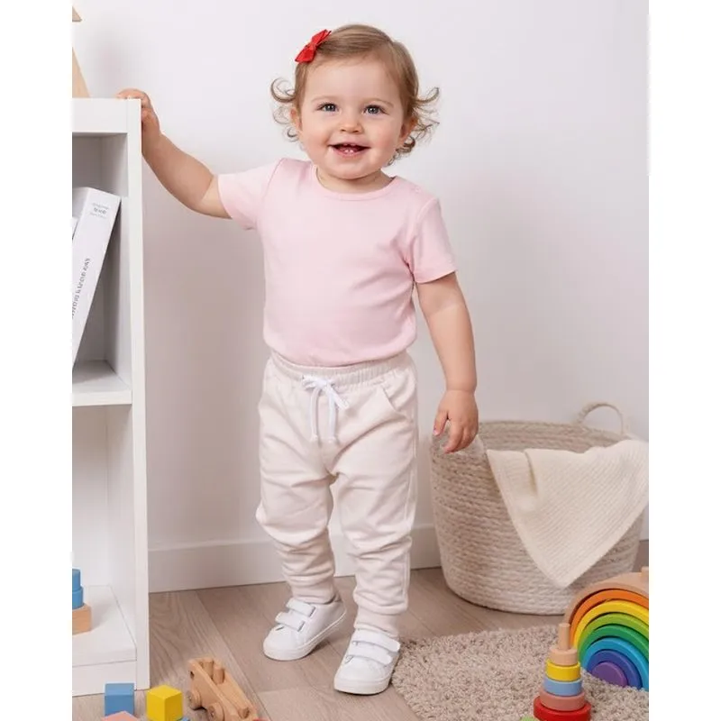 Calça Sarja Bebê Jogger com Amarração Bege G