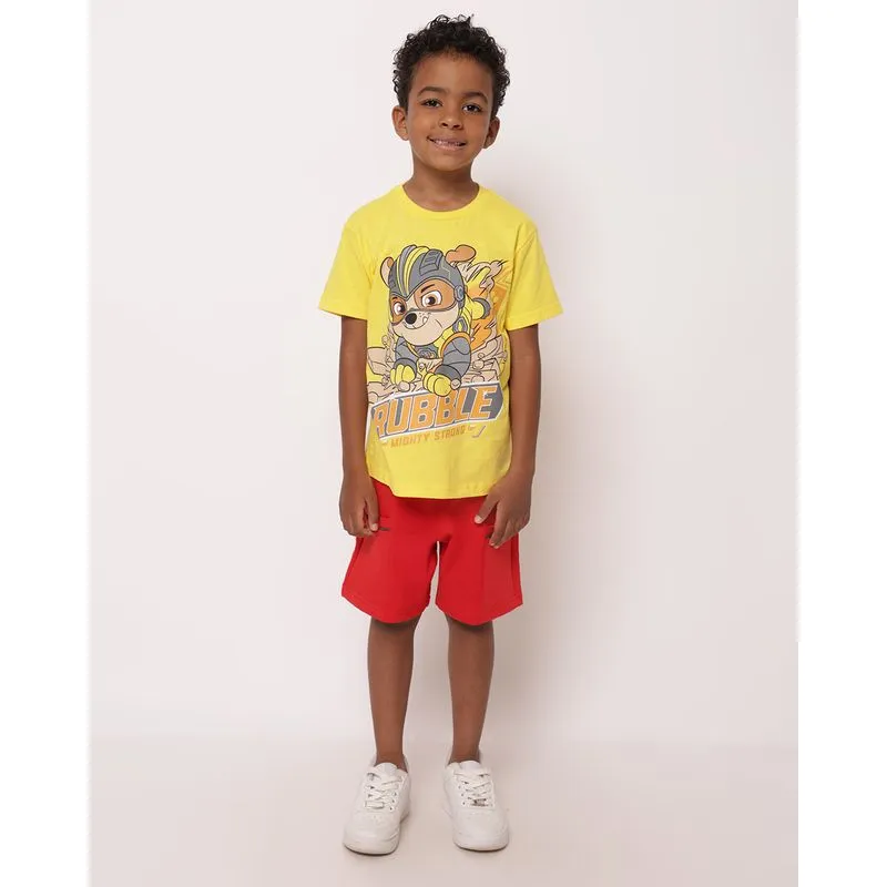 Bermuda Infantil Reta Moletinho com Frisos Vermelha 10