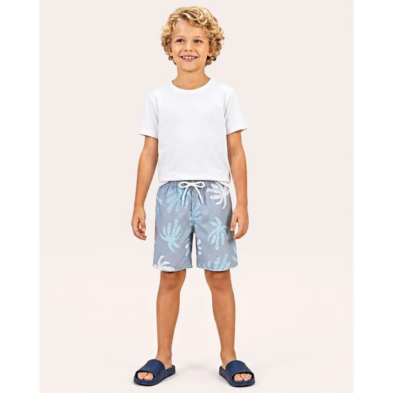 Bermuda Infantil Estampada Tropical Azul 10