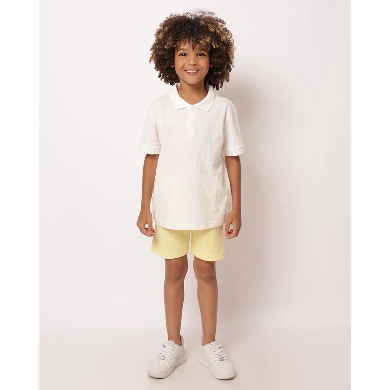 Bermuda Infantil Algodão Texturizada Amarela 14