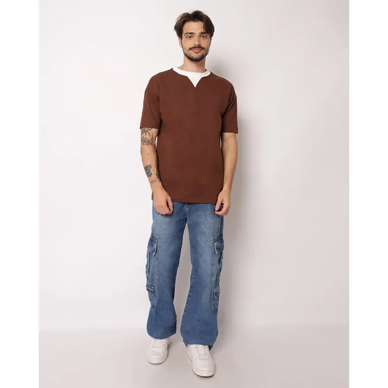 Calça Jeans Masculina Reta com Bolsos Cargo Azul 44