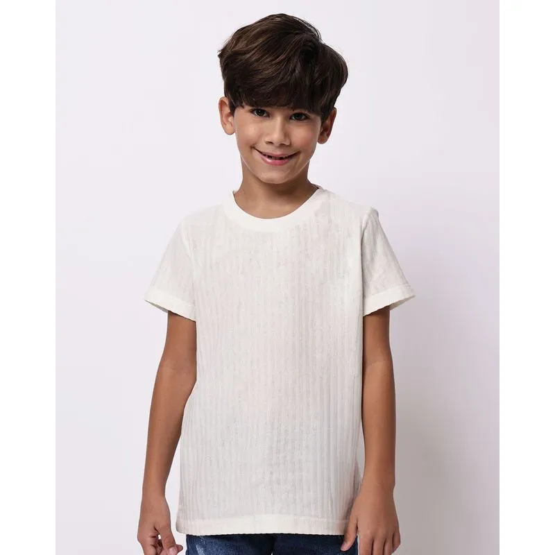 Camiseta Infantil Algodão Texturizado Off White 10