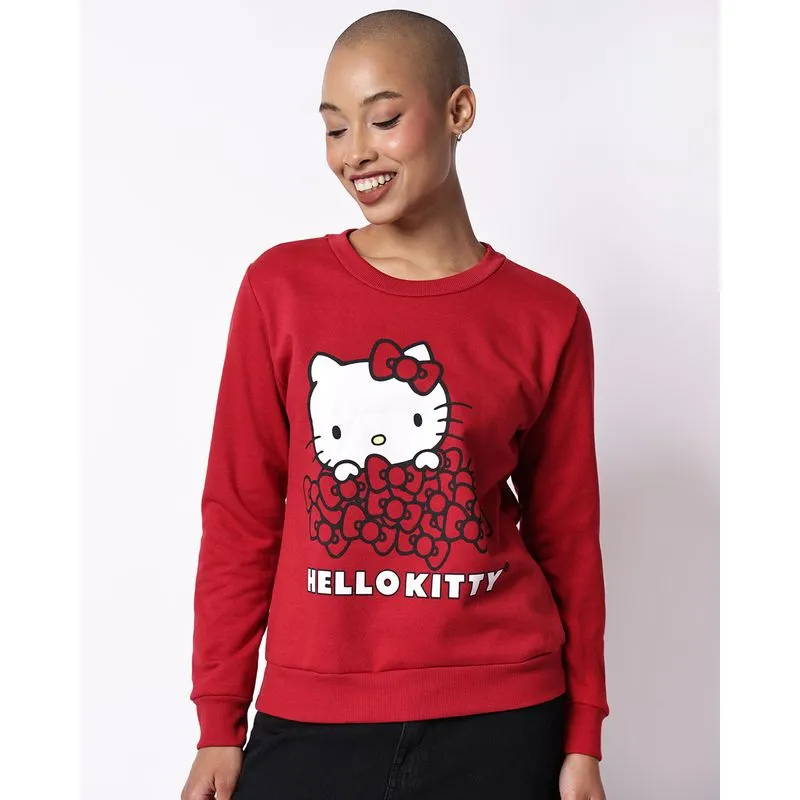 Blusão Moletom Feminino Hello Kitty Vermelho M