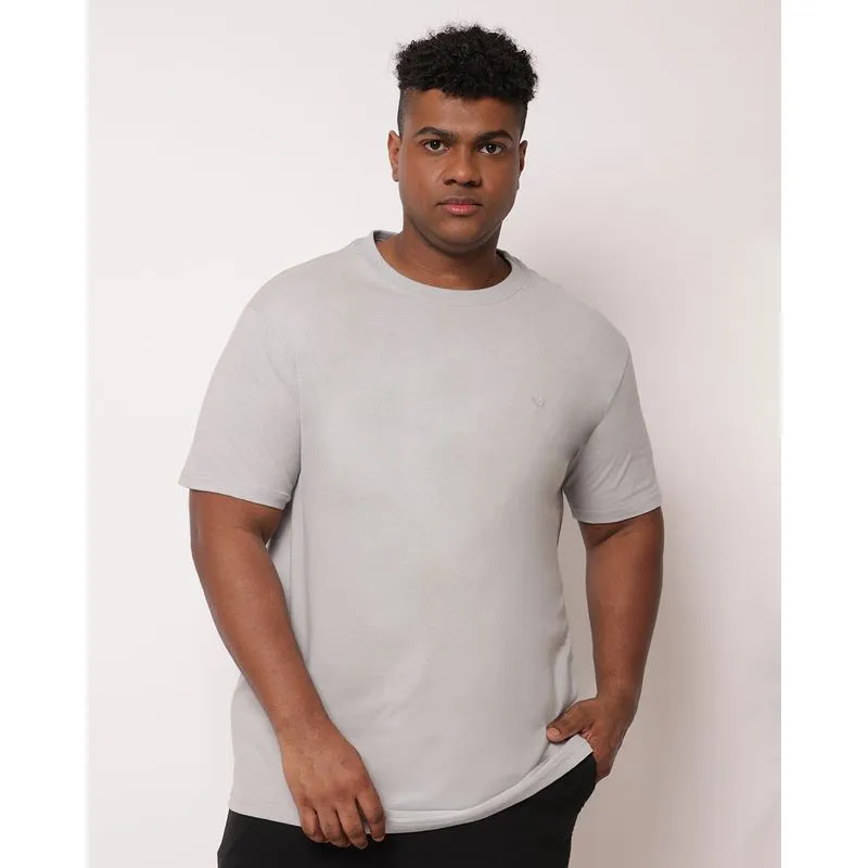 Camiseta Plus Size Masculina Básica Manga Curta Cinza G2