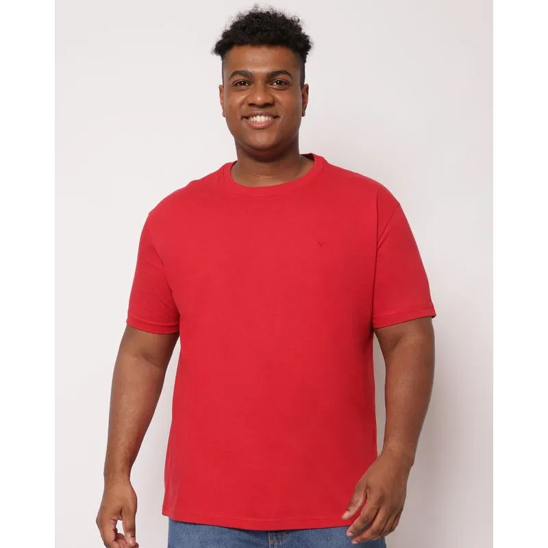 Camiseta Plus Size Masculina Básica Algodão Manga Curta Vermelha G2
