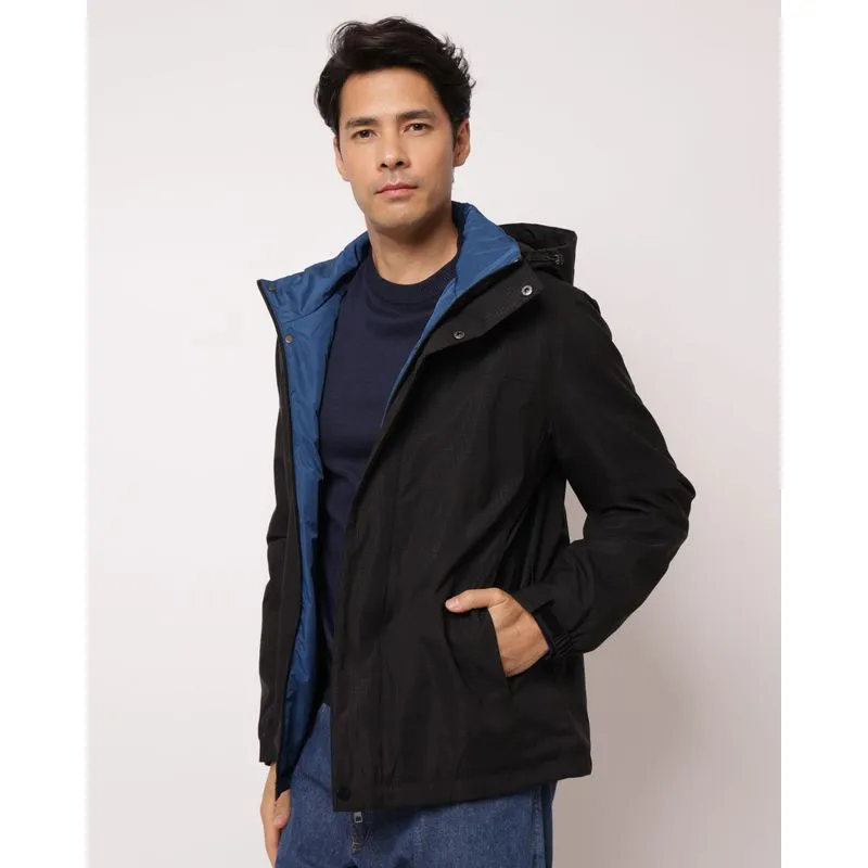 Jaqueta Masculina com Capuz Removível Preta G