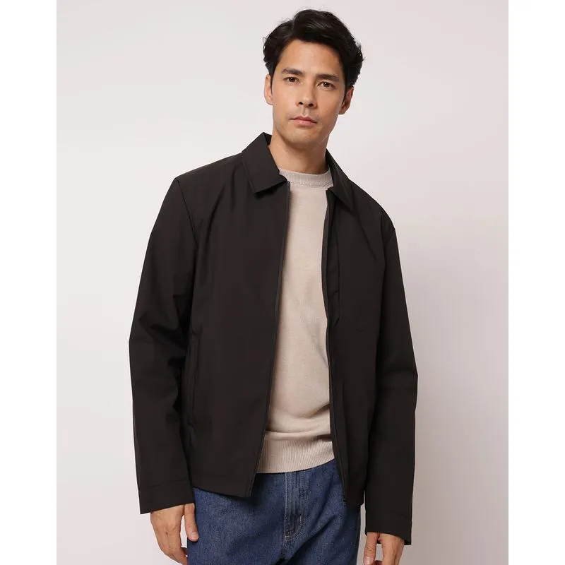 Jaqueta Masculina Reta com Bolsos Selado Preta M