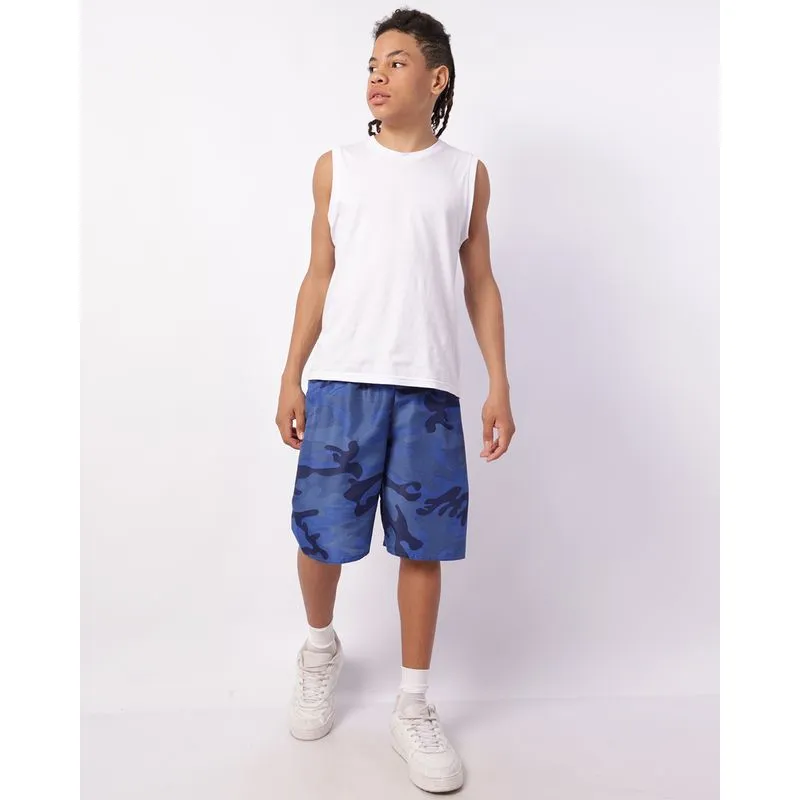 Bermuda Juvenil Reta Estampada Azul 12