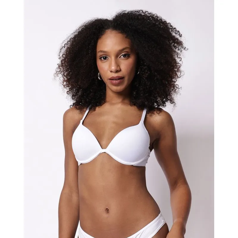 Sutiã Feminino Push Up com Bojo Liso Branco 36