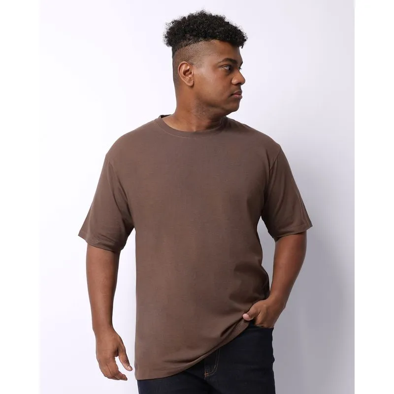Camiseta Plus Size Masculina Básica Marrom G4