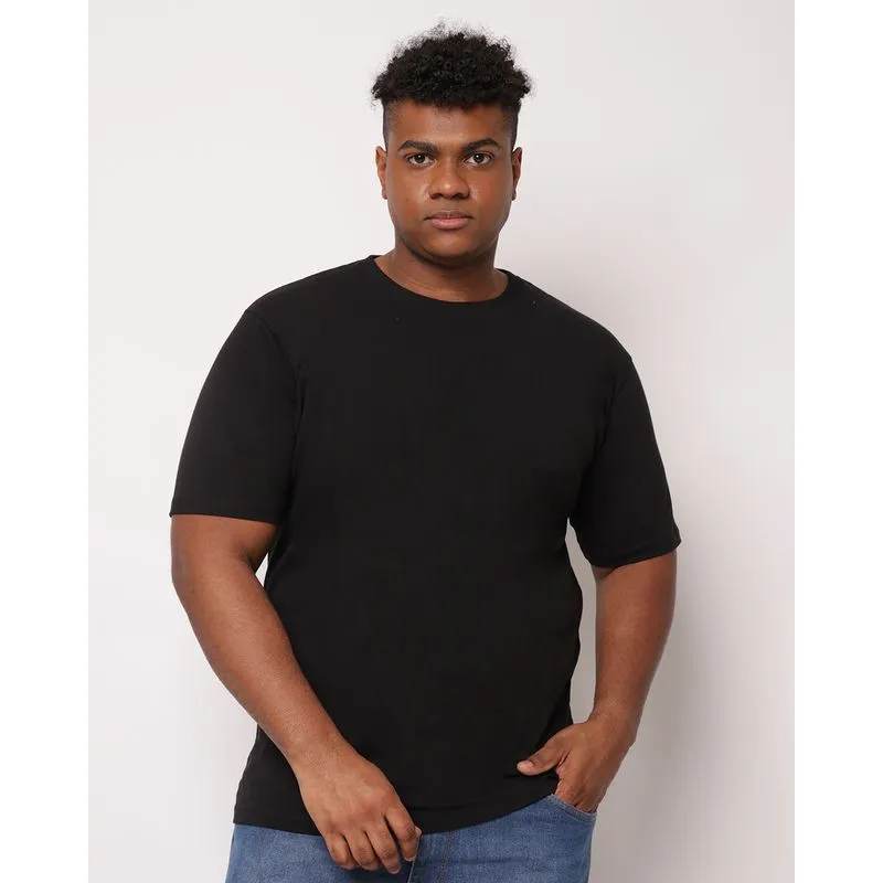 Camiseta Plus Size Masculina Algodão Básica Preta G3