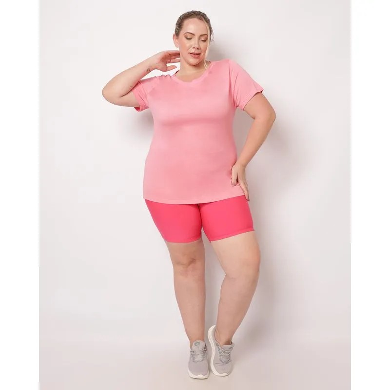 Bermuda Fitness Plus Size Feminina Ciclista Rosa G3