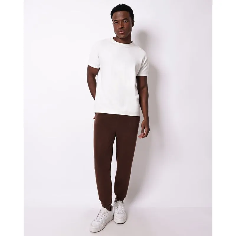 Calça Moletom Masculina Jogger com Bolsos Marrom GG