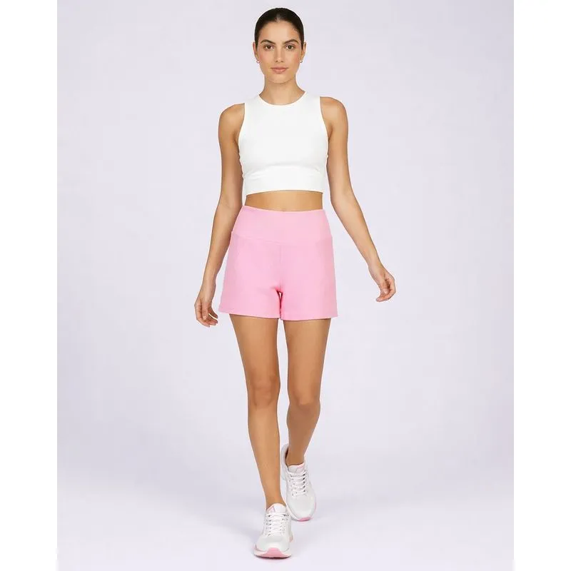 Short Fitness Feminino Curto Fitter Poliamida Canelado Rosa XG