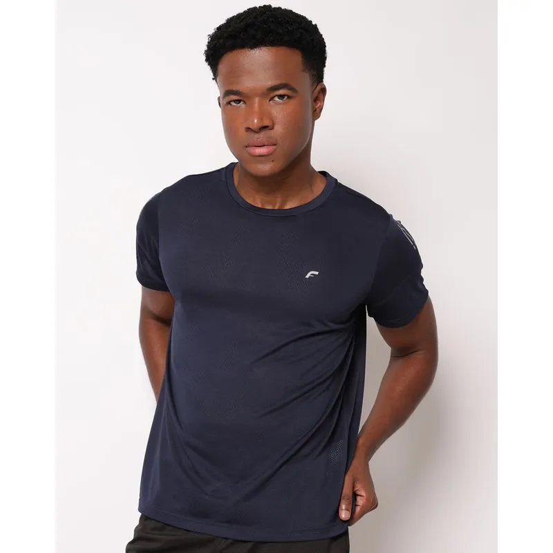 Camiseta Esportiva Masculina Furadinha Manga Curta Marinho G
