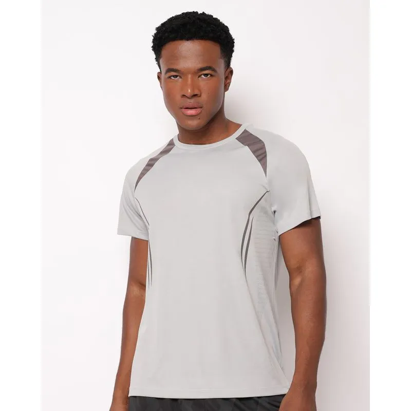 Camiseta Esportiva Masculina com Estampa Manga Curta Cinza P