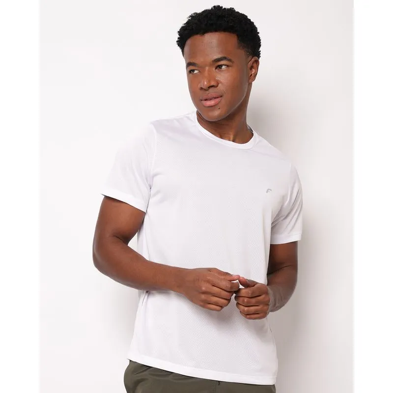 Camiseta Esportiva Masculina Furadinha Manga Curta Branca G