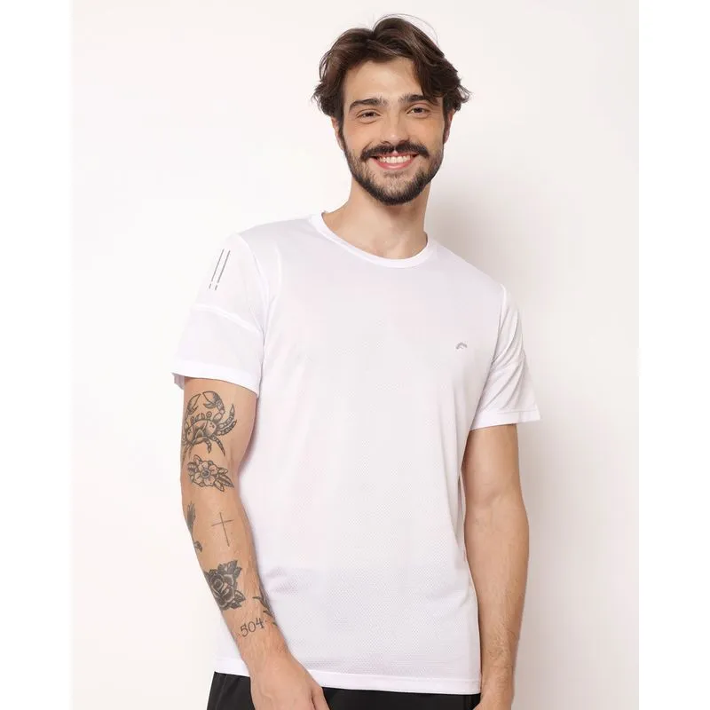 Camiseta Masculina Dry Fit Manga Curta Branca P