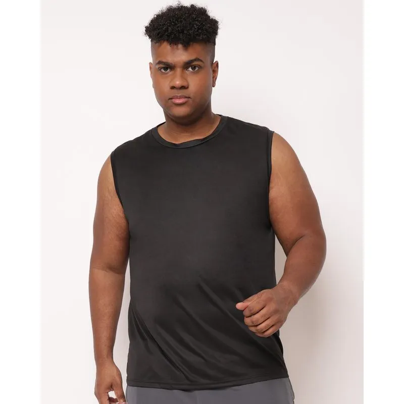Regata Plus Size Masculina Esportiva Dry Fit Preta G2