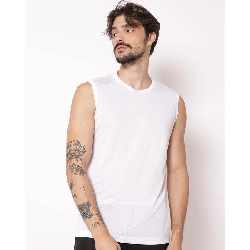 Regata Masculina Dry Fit Detalhe Refletivo Branca G